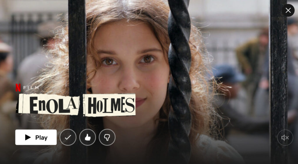 Screenshot der Enola Holmes Netflix Page | https://www.netflix.com/title/81277950