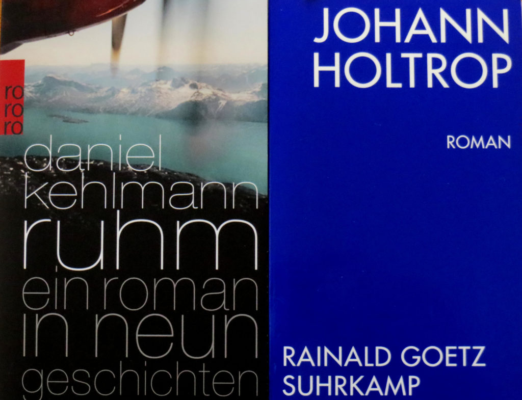 Buchcover: "Ruhm" von Daniel Kehlmann und "Johan Holtrop" von Reinald Goetz